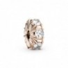 Clip chapado oro rosa 14k con circonitas blancas Pandora (con silicona)