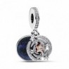 Charm colgante estrella fugaz doble chapado oro rosa 14k esmalte azul brillante y cz Pandora