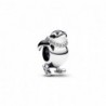 Charm plata pingüino esquiador colgante con cz y esmalte negro Pandora