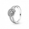Anillo Pandora plata brazo circonitas circulo y roseton de circonitas talla 12