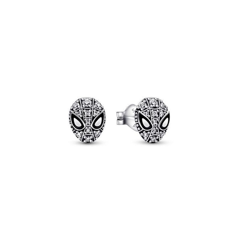 Pendientes plata Máscara Spider-man en pavé Pandora