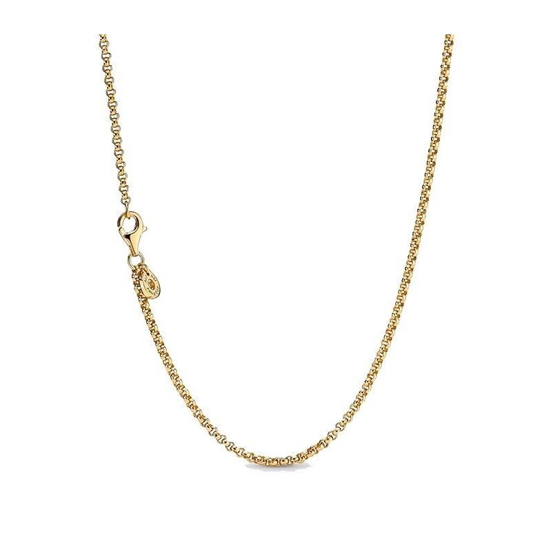 Cadena rolo chapada en oro 14k  60 cms Pandora