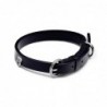 Collar para mascotas con acero inoxidable y tela negra sin cuero Pandora Talla M