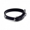 Collar acero para mascota con piel negra Pandora Talla S