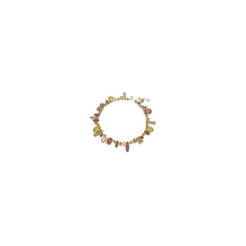 Collar Gema Swarovski cristales tonos ocres