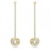 Pendientes largos dorados Generation Swarovski