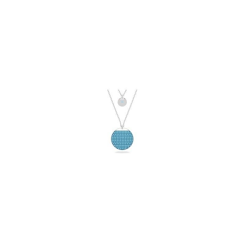Collar ginger Swarovski doble plateado cristales azules