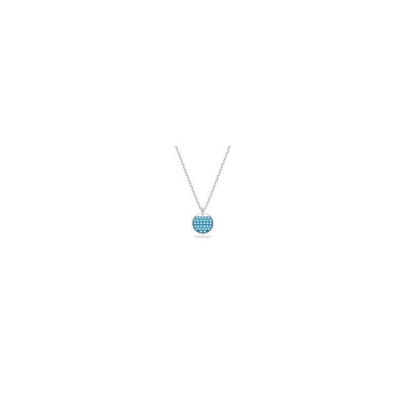 Collar ginger Swarovski plateado cristales aqua Colgante: 1.3x1 cm