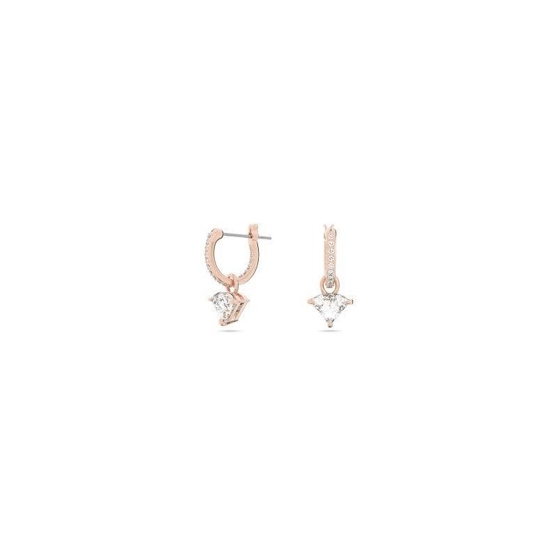 Pendientes aro rosados cristal colgando Ortyx Swarovski
