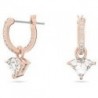 Pendientes aro rosados cristal colgando Ortyx Swarovski