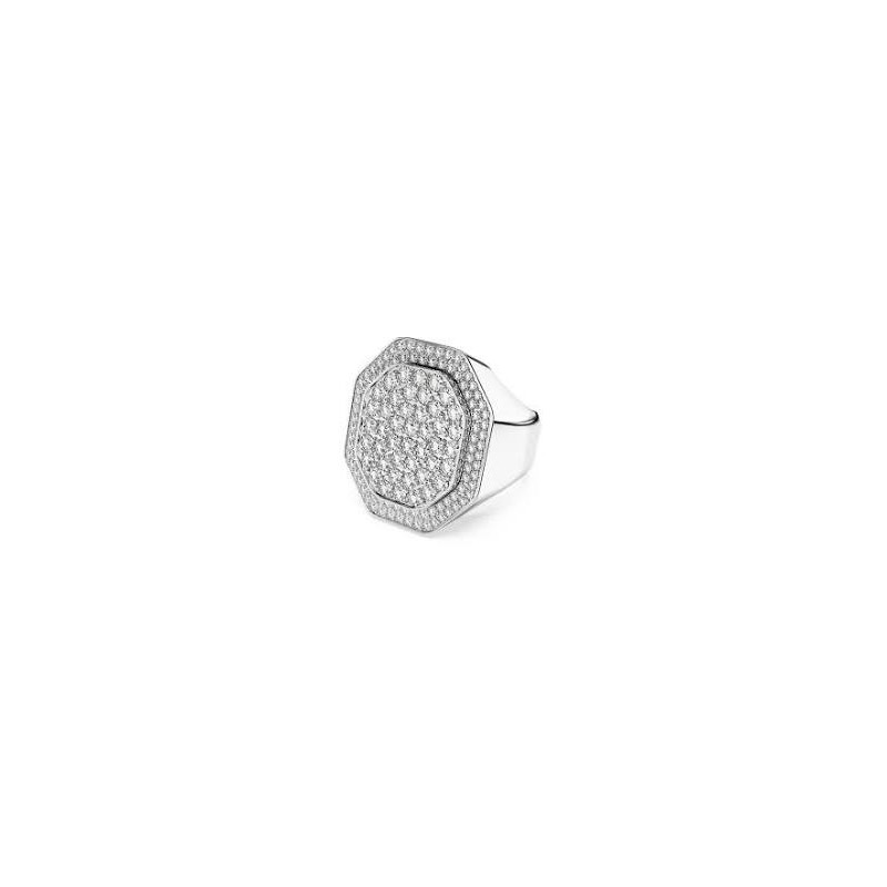 Dextera: anillo signet cre/ rhs talla 55 Swarovski